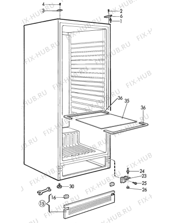 Взрыв-схема холодильника Unknown MR1250 - Схема узла C10 Cabinet